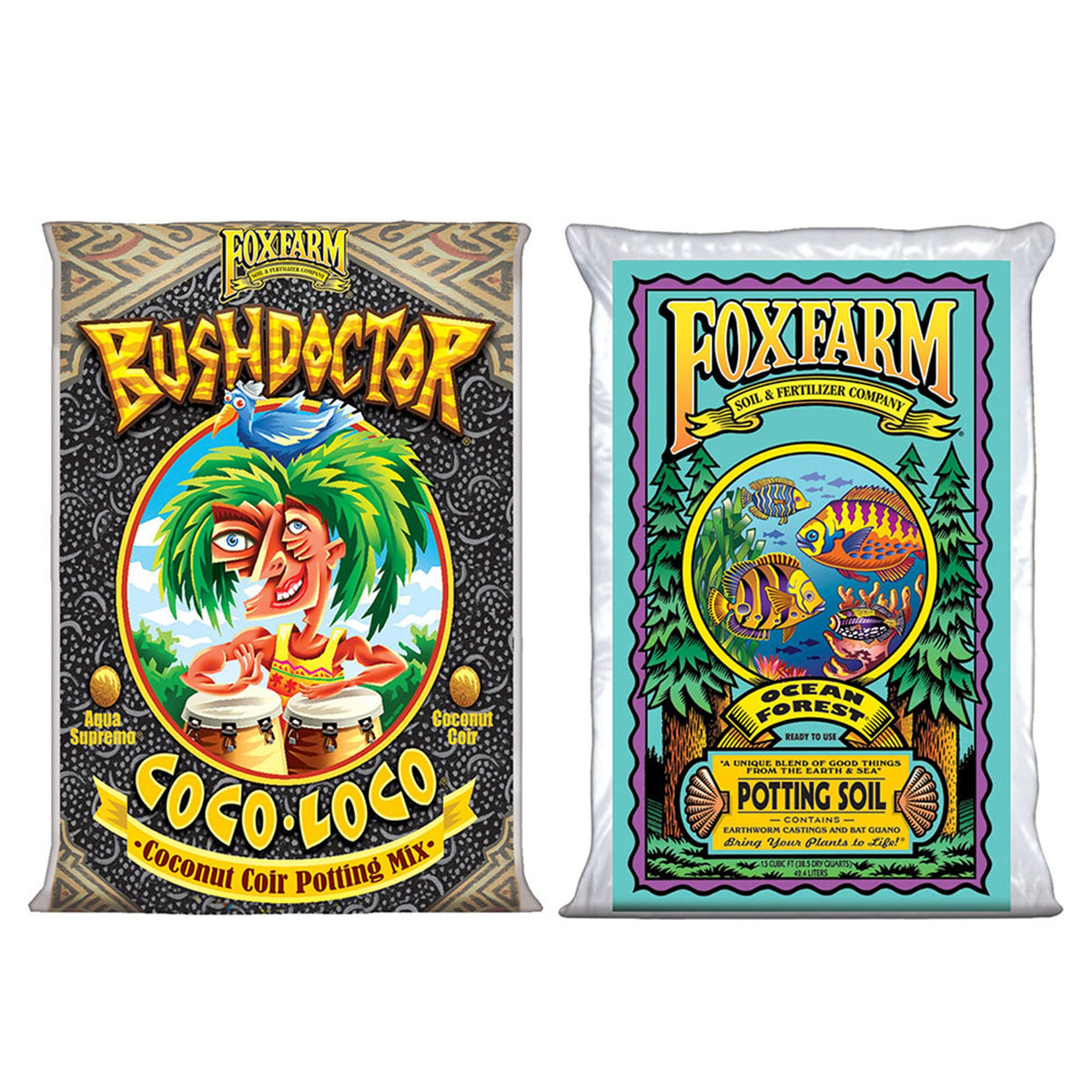 FoxFarm Bush Doctor Coco Loco & Ocean Forest Plant Garden Potting Soil Mix - VMInnovations