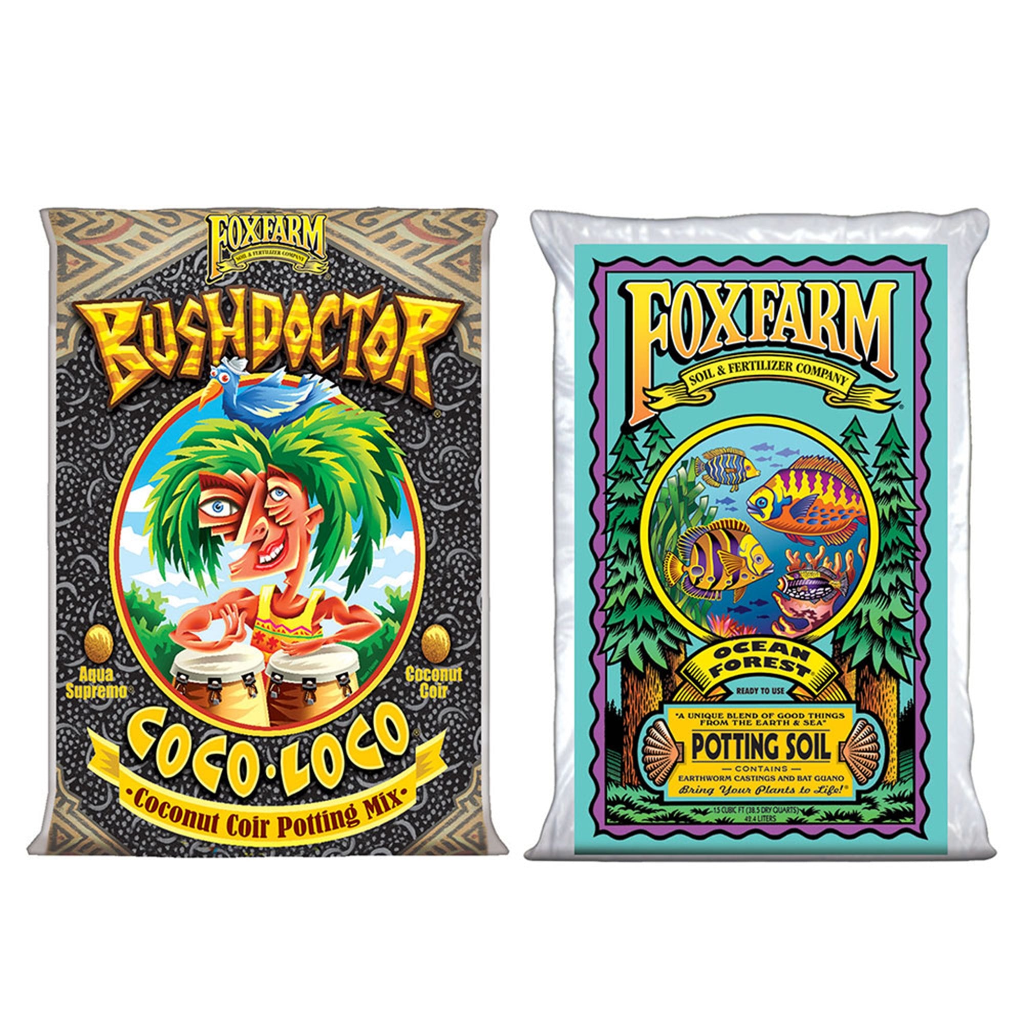 FoxFarm Bush Doctor Coco Loco & Ocean Forest Plant Garden Potting Soil Mix - VMInnovations