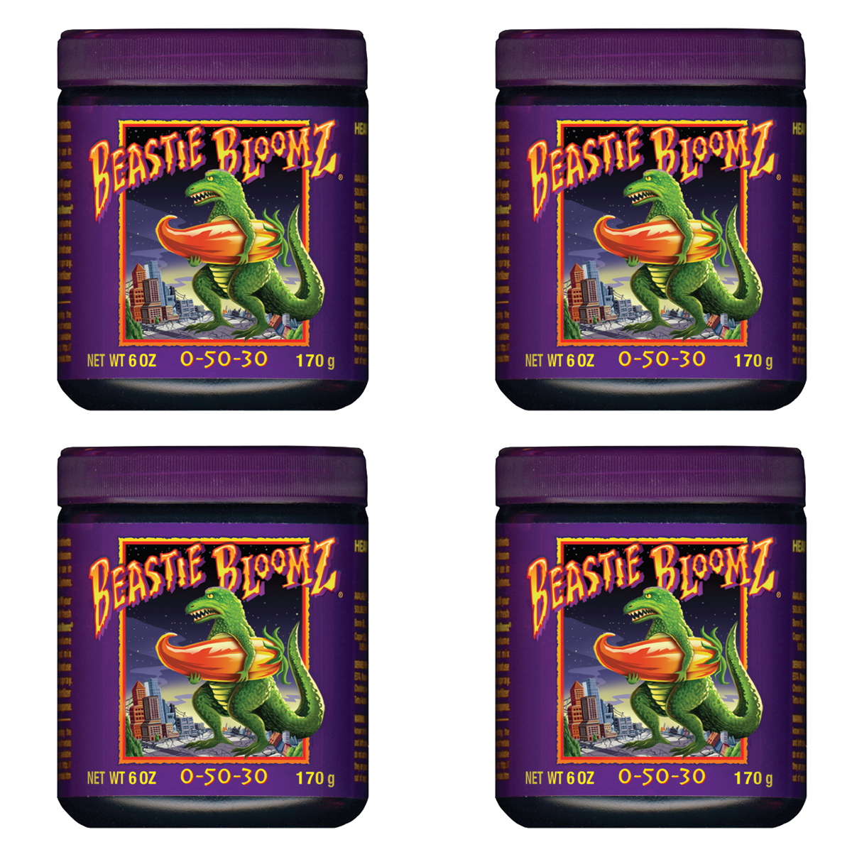 FoxFarm Beastie Bloomz 6 oz Blossom Builder Plant Nutrients Fertilizer (4 Pack)