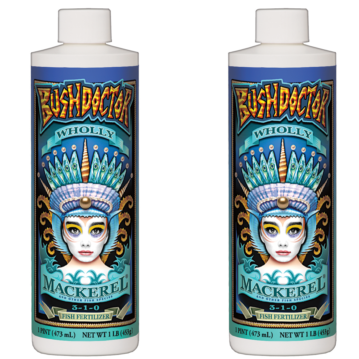 FoxFarm Bush Doctor Wholly Mackeral Fish Fertilizer Liquid Nutrient (2 Pack)