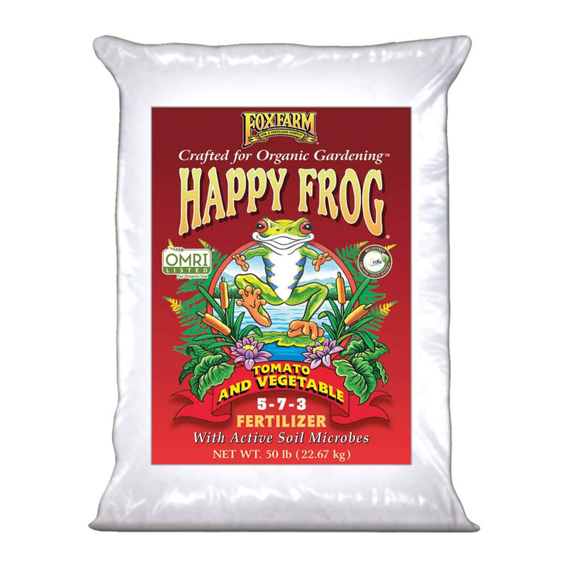 FoxFarm Happy Frog Garden Tomato & Vegetable Dry Plant Fertilizer, 50 Pound Bag