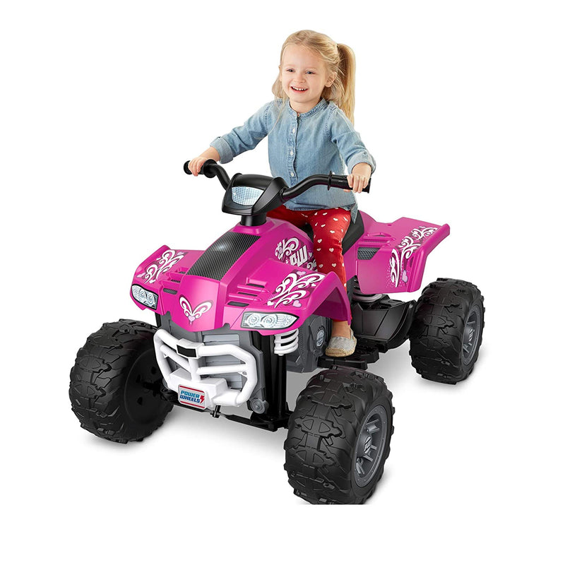 Fisher Price Power Wheels Battery Powered Electric Girls Car ATV Ride Toy, Pink