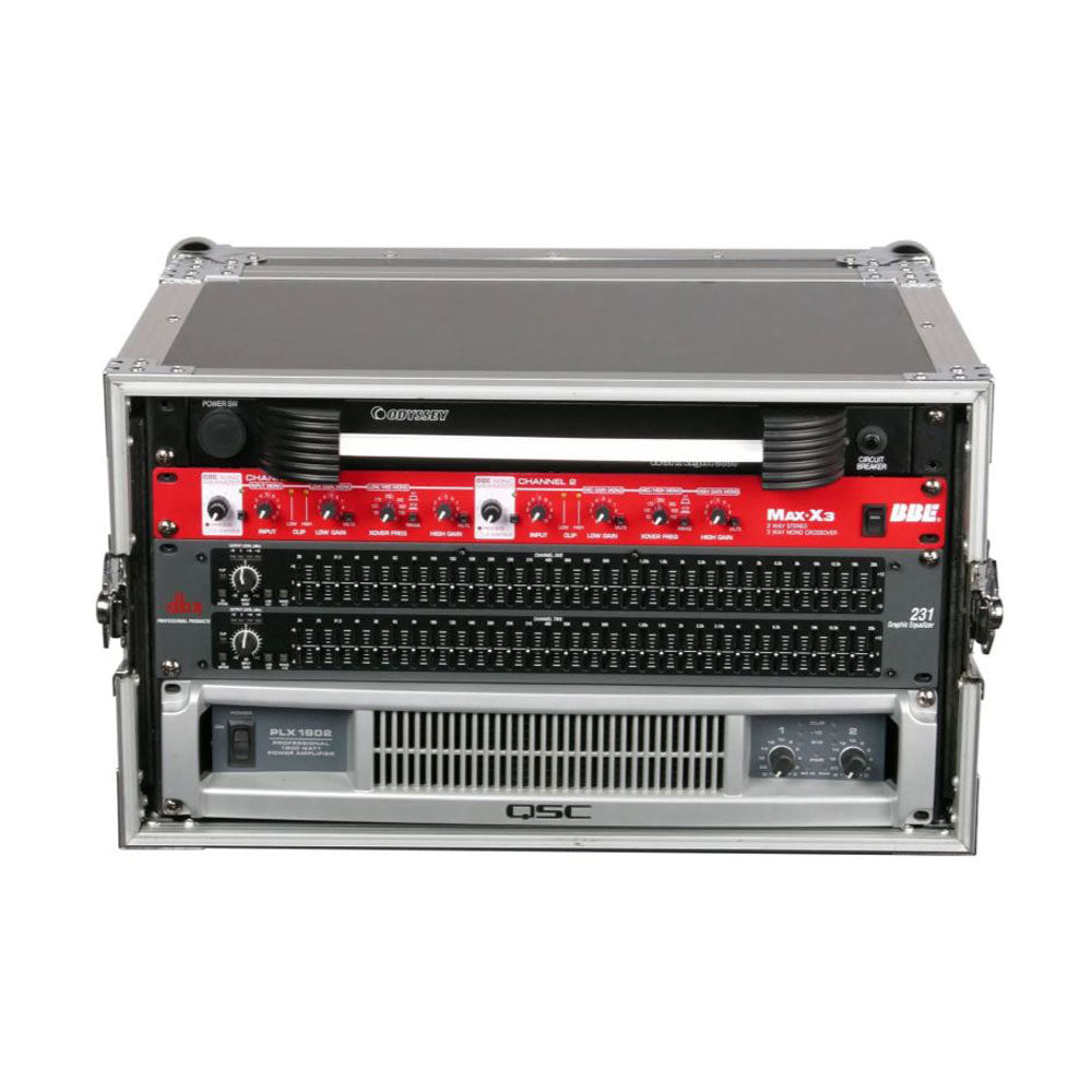 Odyssey FZER6 Adjustable 6U Pro Fight Zone Series Effects Rack Case with 6 Racks - VMInnovations