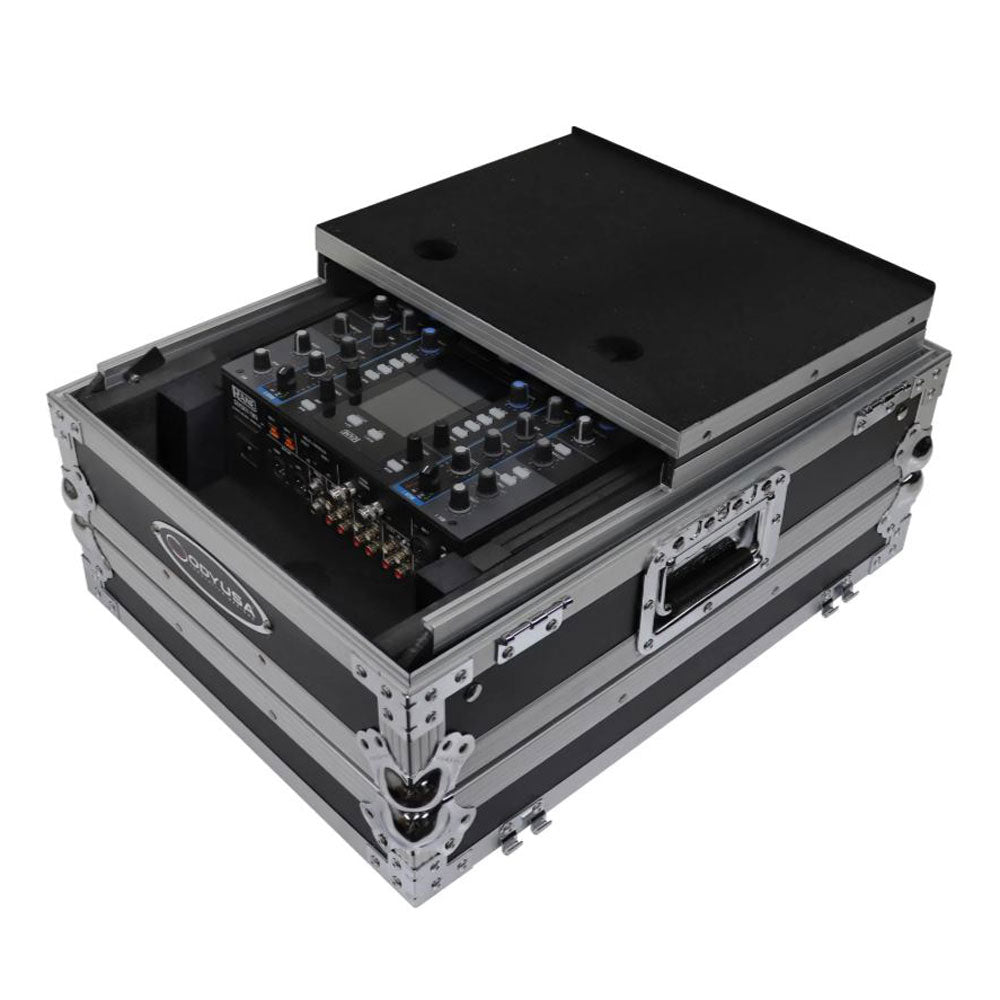 Odyssey 12 Inch Format DJ Mixer Case with Extra Deep Rear Compartment, Black