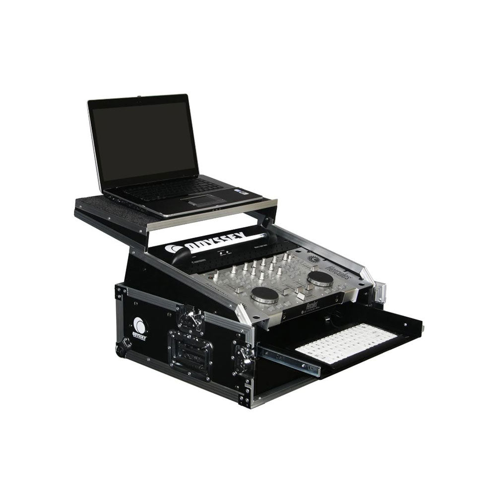 Odyssey DJ Flight Glide Style Combo Rack Case with 10U Top Slat and 2U Vertical - VMInnovations