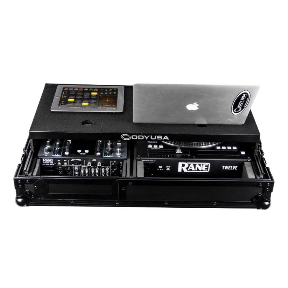 Odyssey Reversible DJ Coffin Flight Case with Full Laptop Glide Platform, Black - VMInnovations