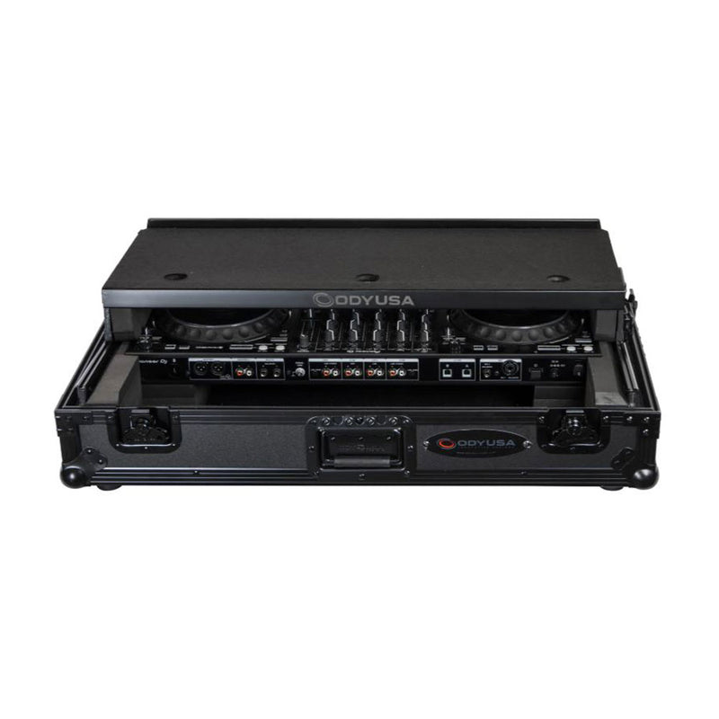 Odyssey Pioneer Flight Case with 1U Rack Space Glide Platform and Wheels, Black