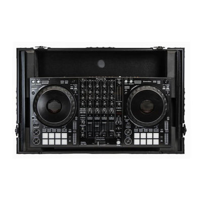 Odyssey Pioneer Flight Case with 1U Rack Space Glide Platform and Wheels, Black - VMInnovations
