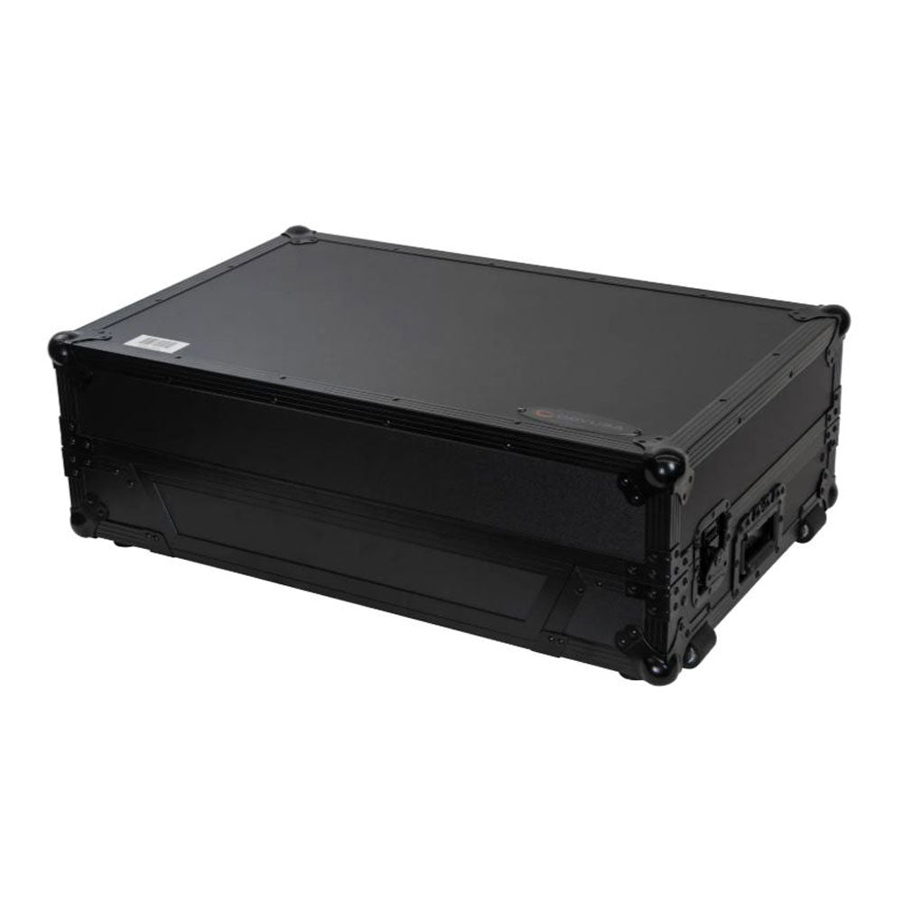 Odyssey Pioneer Flight Case with 1U Rack Space Glide Platform and Wheels, Black - VMInnovations