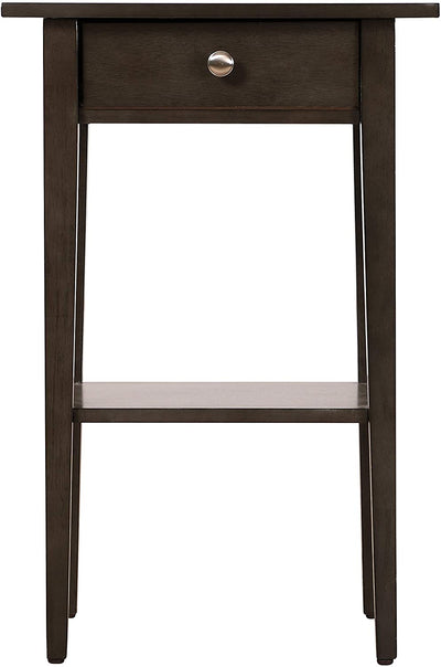 Glory Furniture Dalton 1 Drawer/1 Shelf Bedroom End Table, Smoked (Open Box)