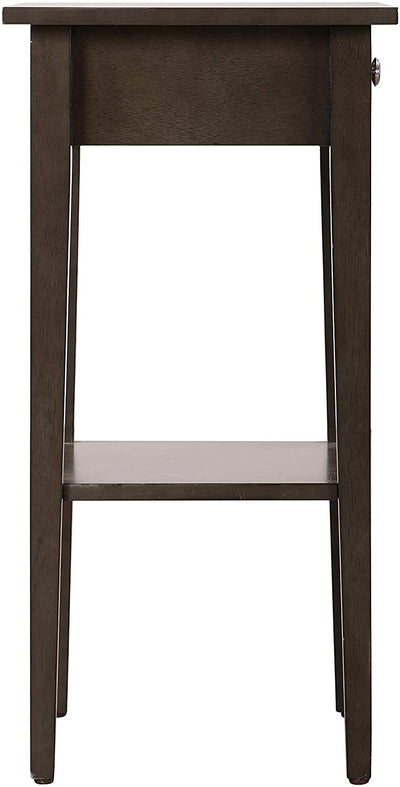 Glory Furniture Dalton 1 Drawer/1 Shelf Bedroom End Table, Smoked (Open Box)