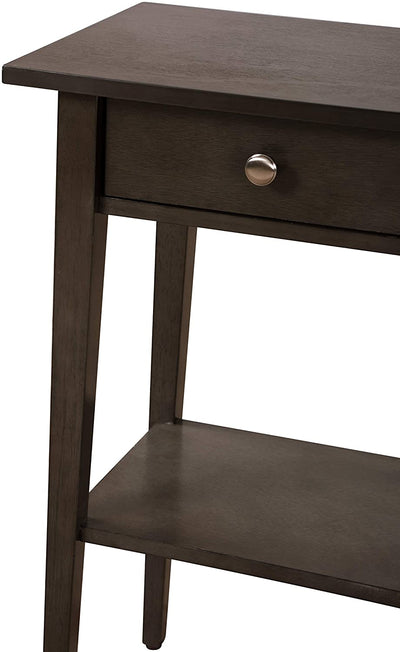 Glory Furniture Dalton 1 Drawer/1 Shelf Bedroom End Table, Smoked (Open Box)