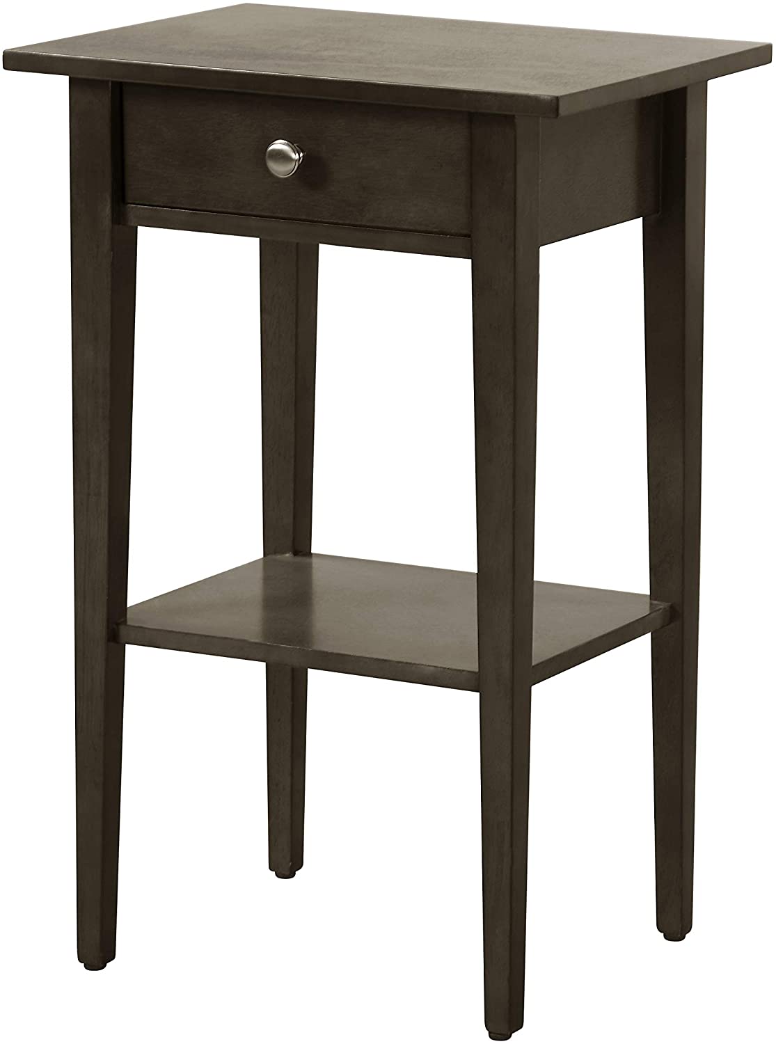 Glory Furniture Dalton 1 Drawer/1 Shelf Bedroom End Table, Smoked (Open Box)