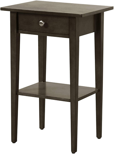 Glory Furniture Dalton 1 Drawer/1 Shelf Bedroom End Table, Smoked (Open Box)