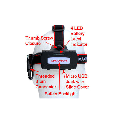 Maxxeon 630 Technician's Micro USB Rechargeable LED Work Headlamp (Refurbished)