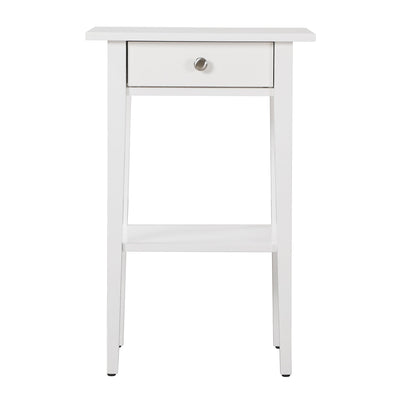 Glory Furniture Dalton 1 Drawer/1 Shelf Bedroom Nightstand End Table, White