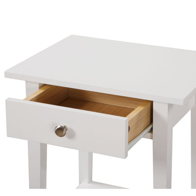 Glory Furniture Dalton 1 Drawer/1 Shelf Bedroom Nightstand End Table, White
