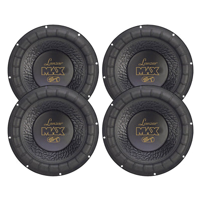 Lanzar MAX12D 12" 1000W Car Audio Subwoofer Power Sub Woofer DVC 4 Ohm (4 Pack)