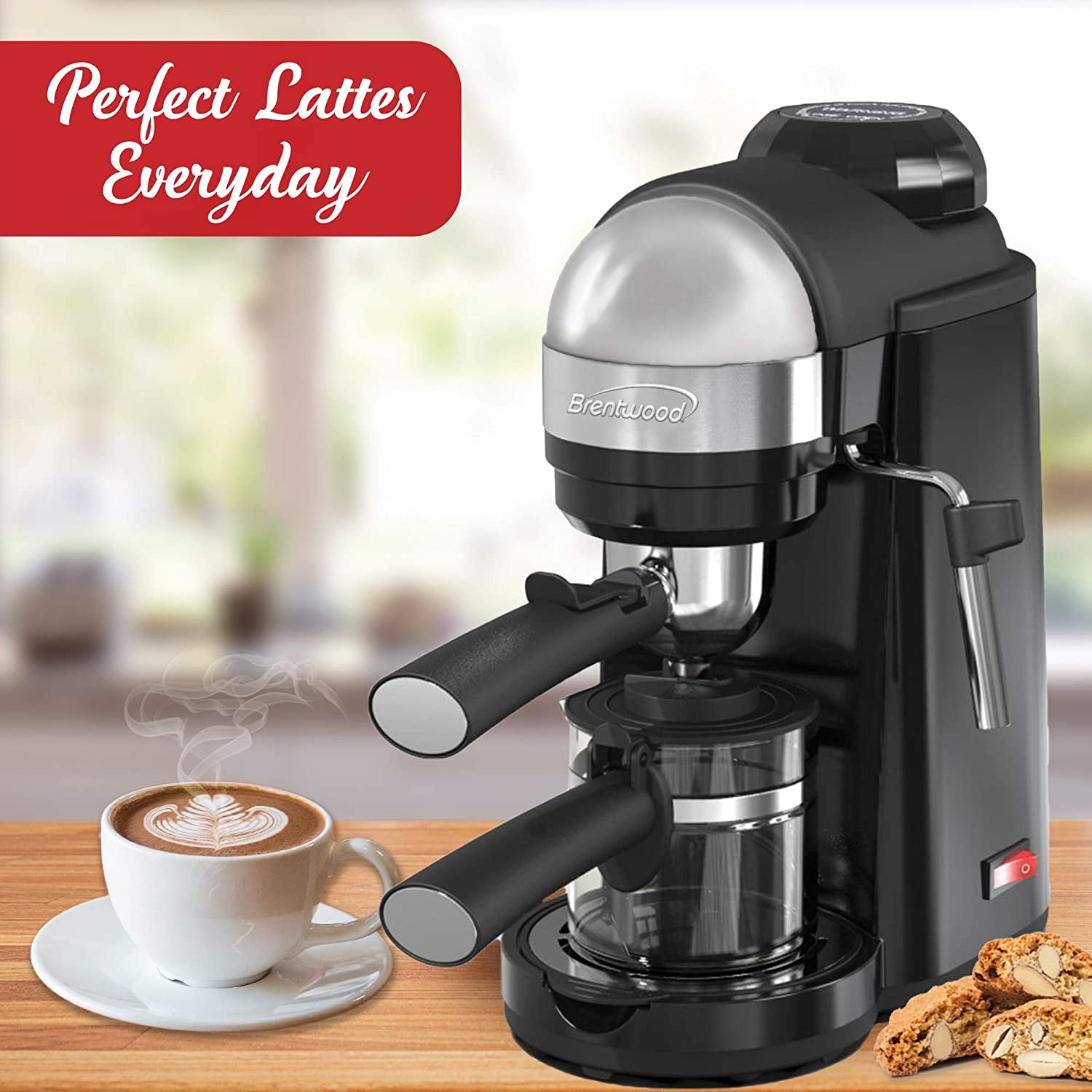 Brentwood 800W Cappuccino Brewer and Espresso Maker w/ Frothing Wand (Open Box) - VMInnovations