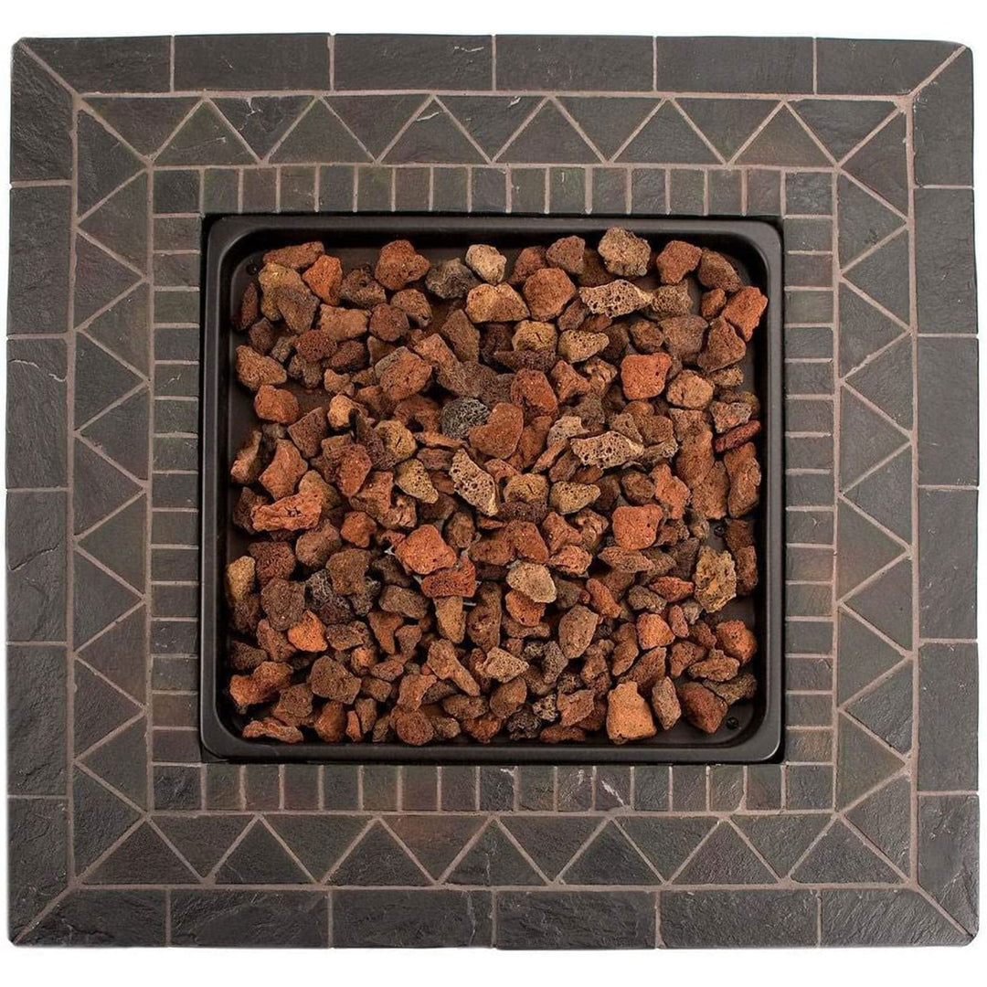 Endless Summer 30 inch Outdoor Gas Lava Rock Patio Fire Pit, Brown (For Parts) - VMInnovations