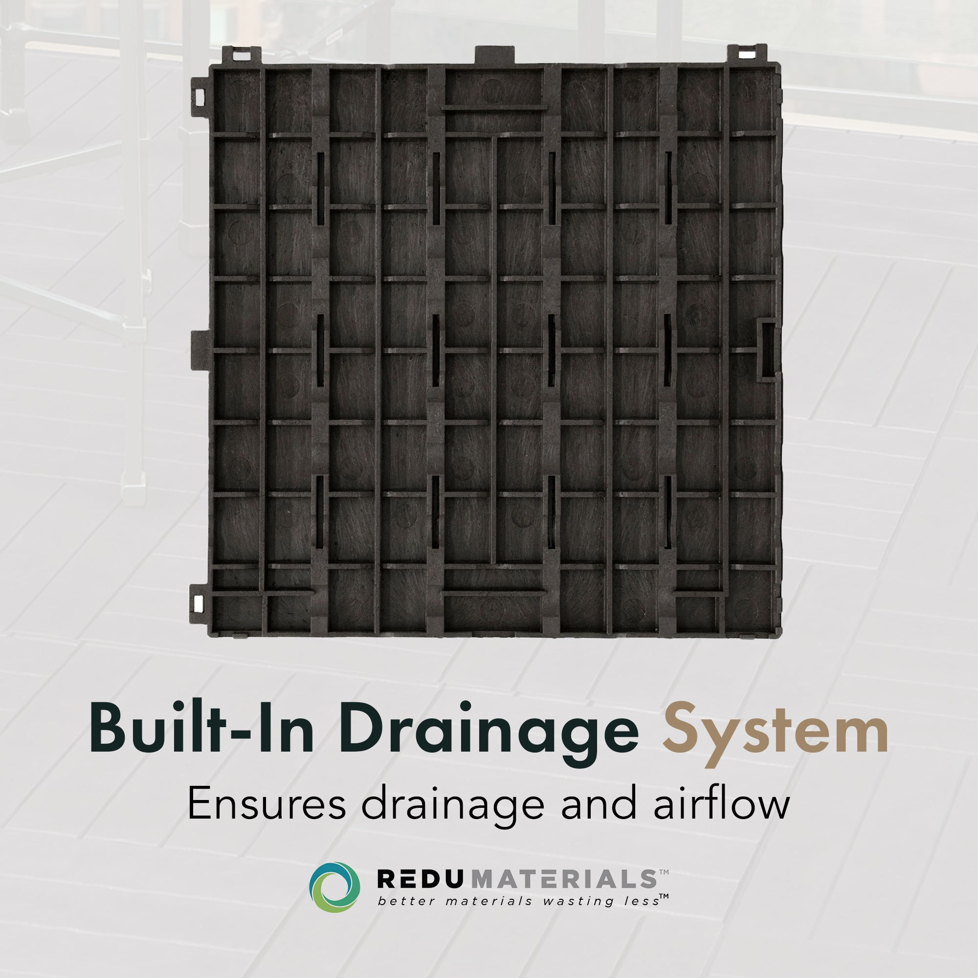 EcoTrend 12"x12" Interlocking Balcony Deck Tiles, 24pk, Slate Black (Open Box)