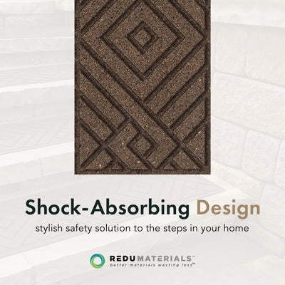 Garden Central 4 Pack 10"x36" Diamond Weave Stair Tread Decorative Panels, Brown - VMInnovations