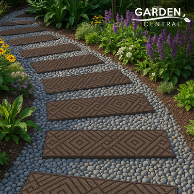 TierraVerde 4 Pack 10"x36" Diamond Weave Stair Tread Decorative Panels, Brown