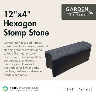 Garden Central 12pk 12"x4" Stomp Edge Slate Lightweight Garden Borders(Open Box) - VMInnovations