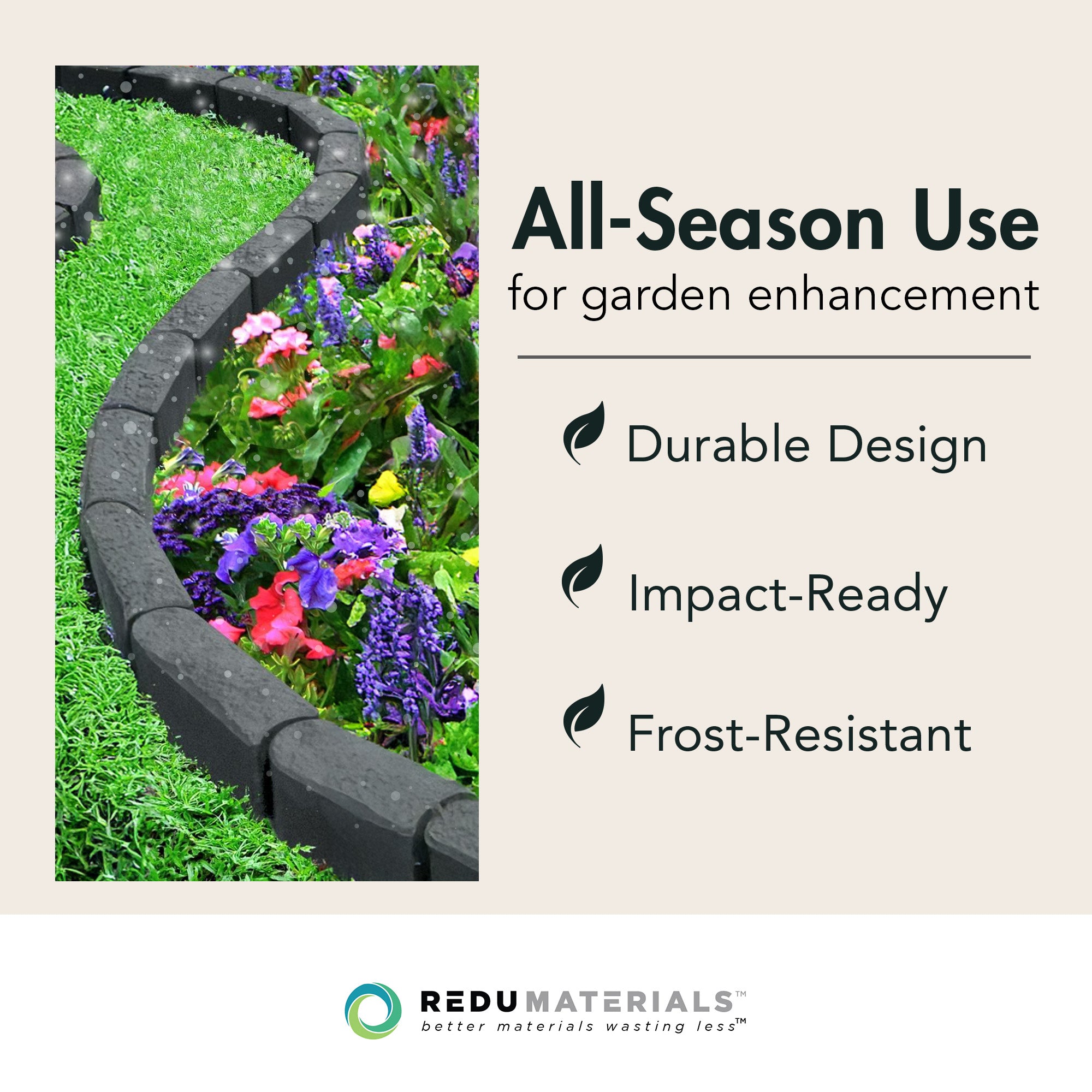 Garden Central 12 Pack 12 "x 4" Stomp Edge Slate Lightweight Garden Borders - VMInnovations