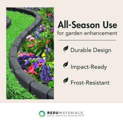 Garden Central 12pk 12"x4" Stomp Edge Slate Lightweight Garden Borders(Open Box) - VMInnovations