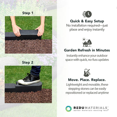 Garden Central 12pk 12"x4" Stomp Edge Slate Lightweight Garden Borders(Open Box) - VMInnovations