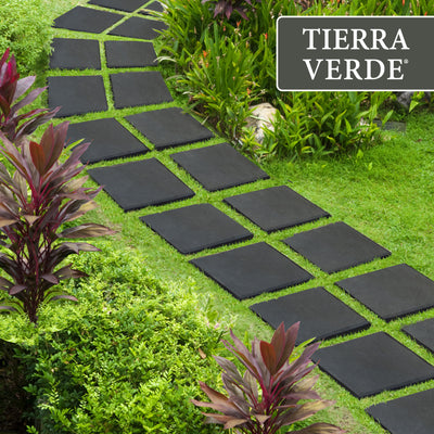 TierraVerde 10 Pack 12" x 12" Stomp Stone Decorative Stepping Squares, Blk(Used)