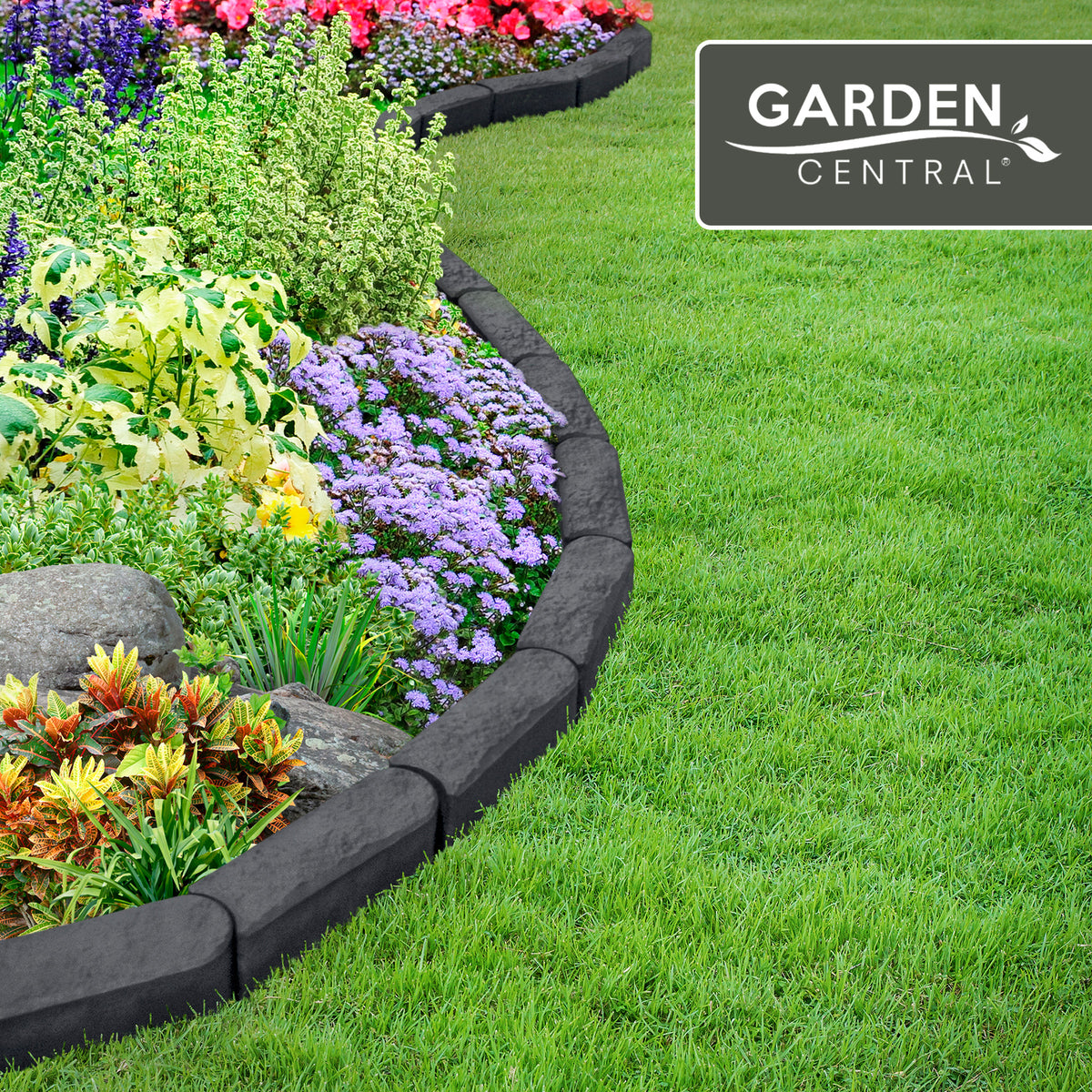 Garden Central 12pk 12"x4" Stomp Edge Slate Lightweight Garden Borders(Open Box) - VMInnovations