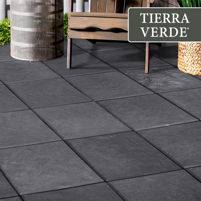 TierraVerde 10 Pack 12" x 12" Stomp Stone Decorative Stepping Squares, Blk(Used)