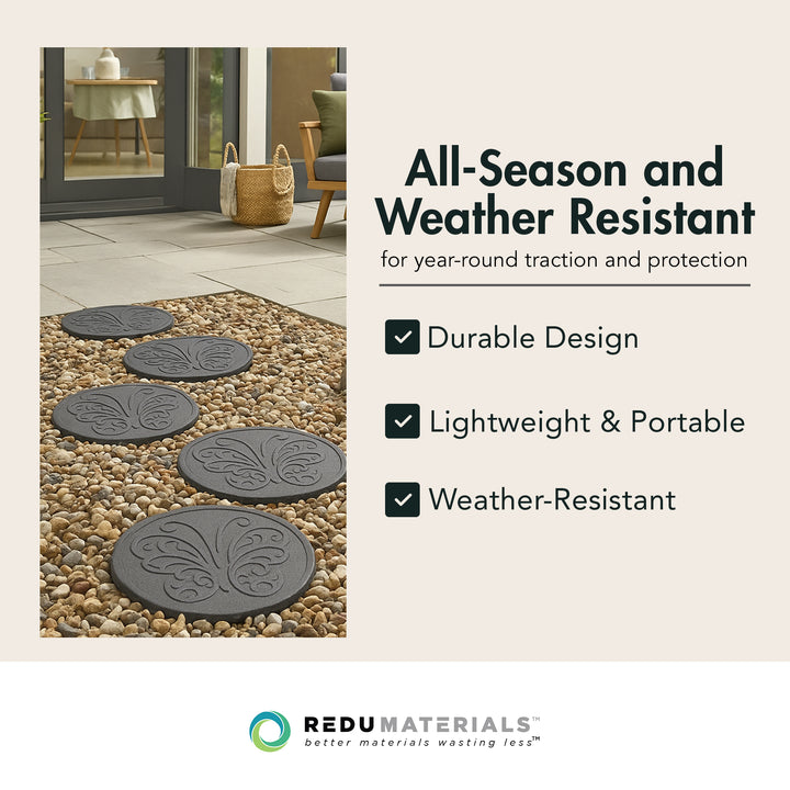 Garden Central 4PK 18"x18" Butterfly Round Decorative Stepping Stones(Open Box)