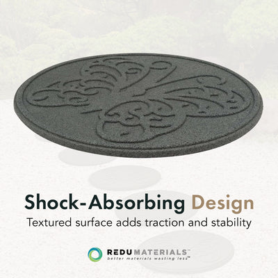 Garden Central 4 Pack 18" x 18" Butterfly Round Decorative Stepping Stones, Grey - VMInnovations
