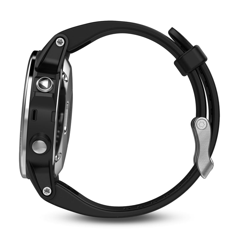 Garmin Fenix 5 Silver Premium Smartwatch w/Black Band (Refurbished) (Open Box)