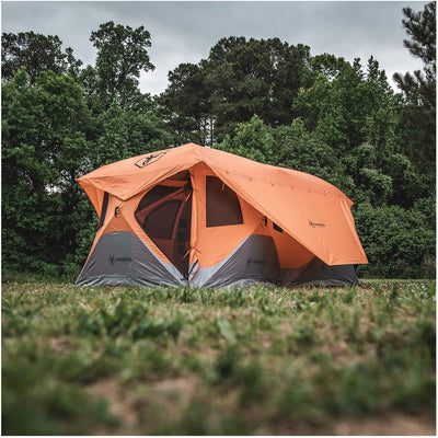 Gazelle T8 Extra Large 8 Person Portable Instant Pop Up Camping Hub Tent, Orange
