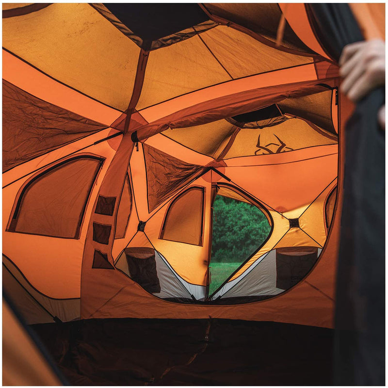 Gazelle T8 Extra Large 8 Person Instant Camping Hub Tent, Orange (Open Box)