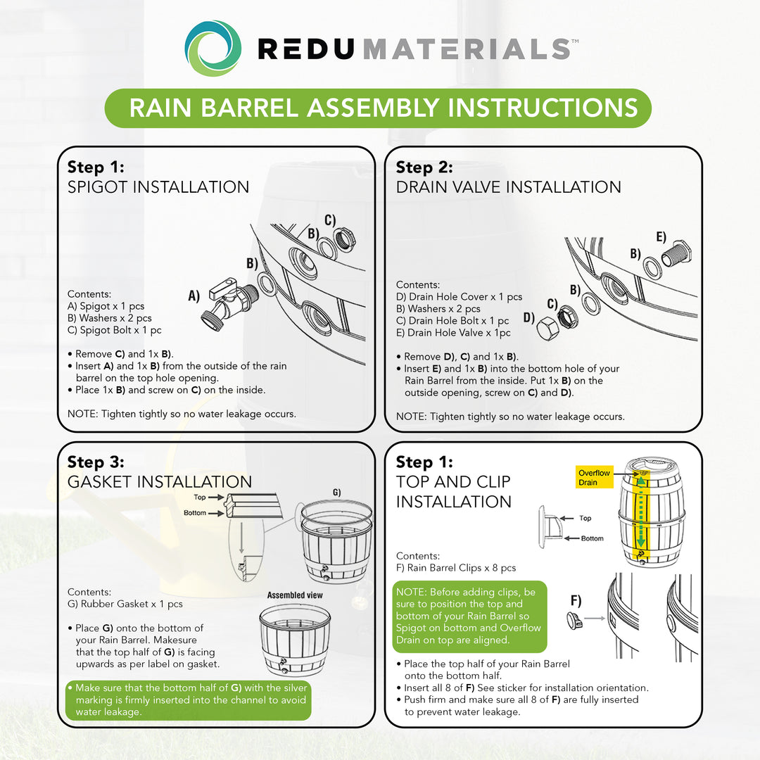 Garden Central Knock Down Rain Barrel Rust Proof Brass Spigot, 39Gal(For Parts)
