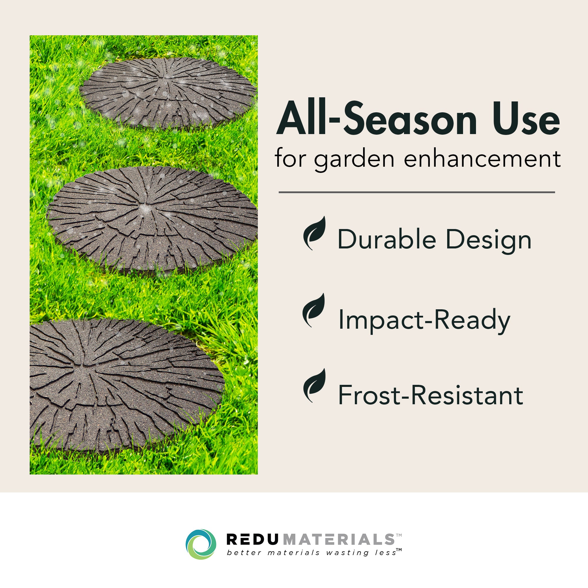 Garden Central 4pk 18x18" Cracked Log Round Decorative Stepping Stones(Open Box)