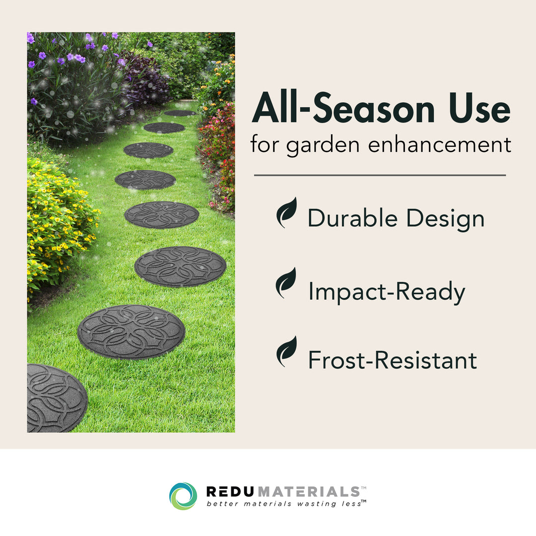 Garden Central 4 Pack 18" x 18" Pendant Round Decorative Stepping Stones, Grey