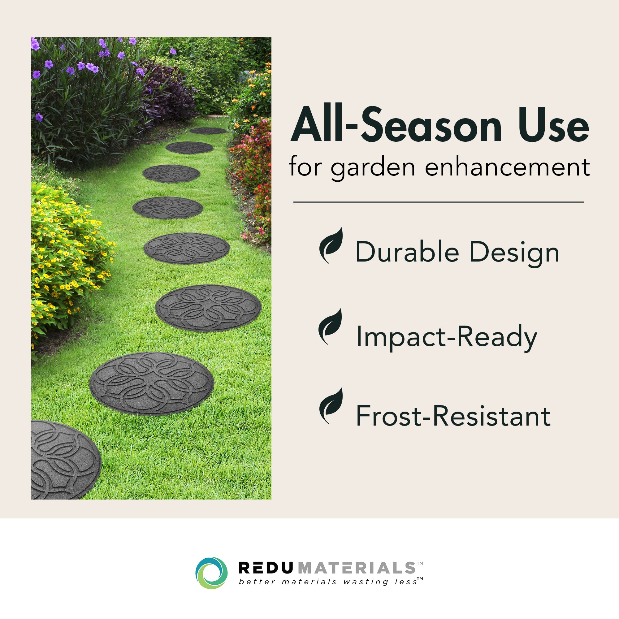 TierraVerde 4 Pack 18" x 18" Pendant Round Decorative Stepping Stones, (Used)