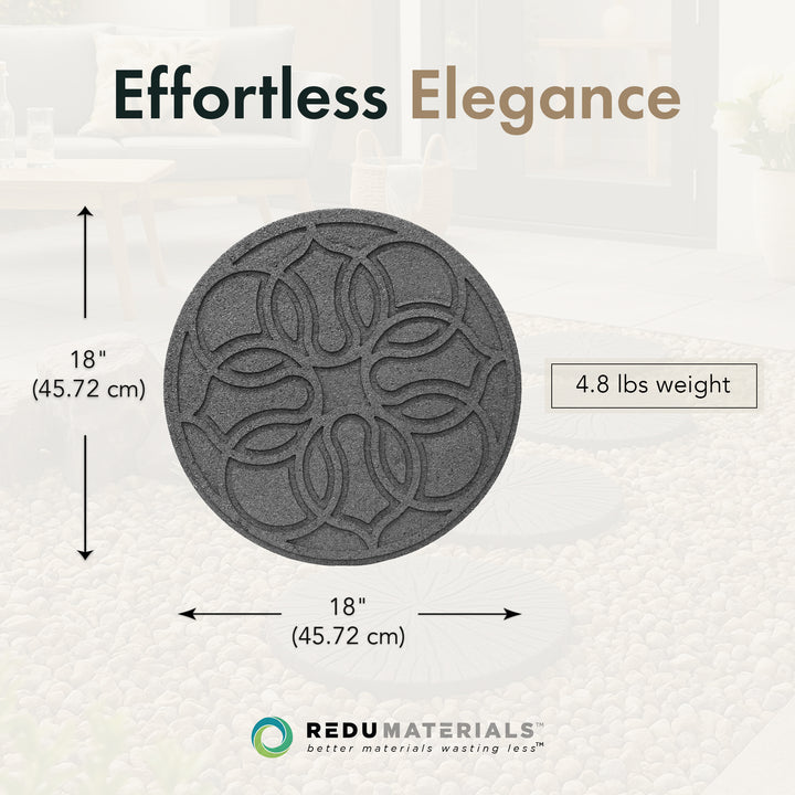 Garden Central 4 Pack 18" x 18" Pendant Round Decorative Stepping Stones, Grey