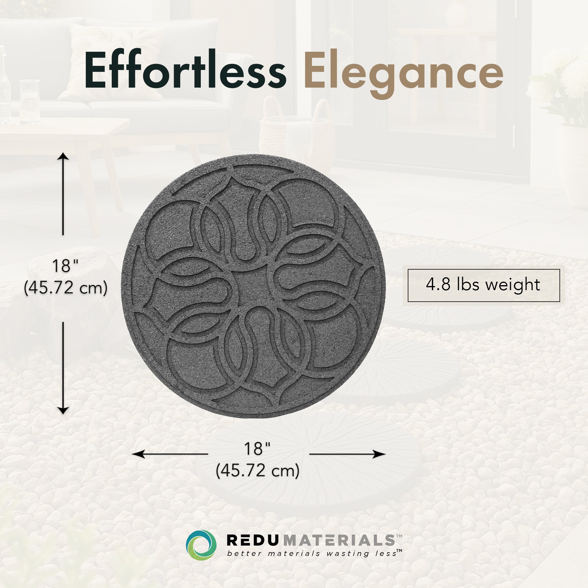 TierraVerde 4 Pack 18" x 18" Pendant Round Decorative Stepping Stones, (Used)
