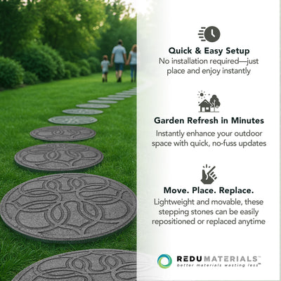 TierraVerde 4 Pack 18" x 18" Pendant Round Decorative Stepping Stones, (Used)