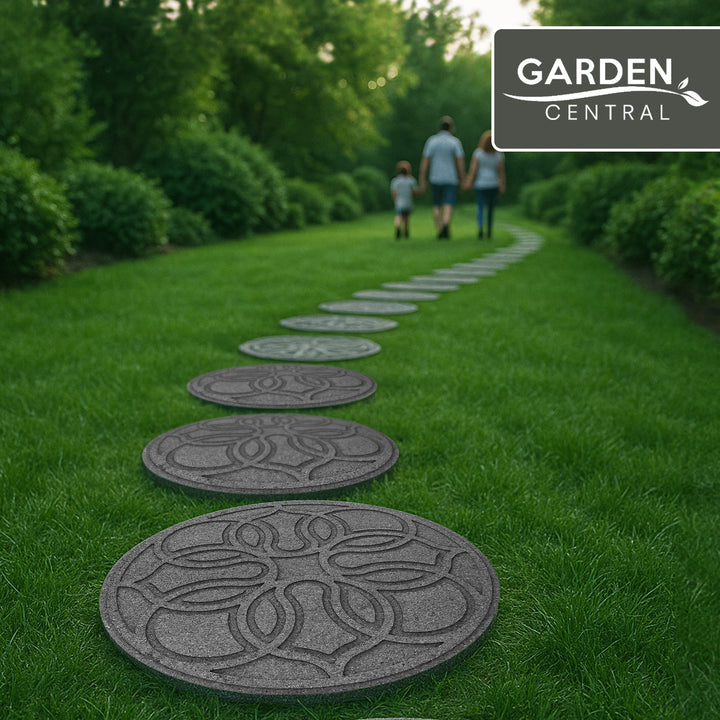 Garden Central 4 Pack 18" x 18" Pendant Round Decorative Stepping Stones, Grey