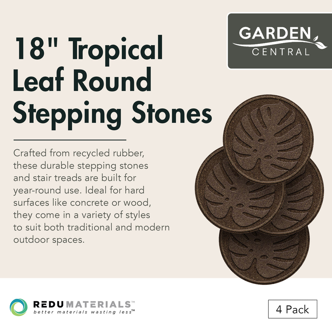 Garden Central 4 Pack 18"x18" Tropical Leaf Decorative Stepping Stones(Open Box) - VMInnovations