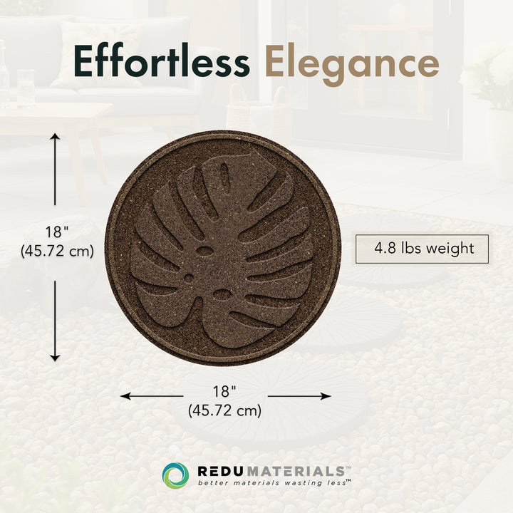 Garden Central 4 Pack 18" x 18" Tropical Leaf Decorative Stepping Stones, Brown
