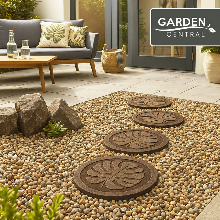 Garden Central 4 Pack 18"x18" Tropical Leaf Decorative Stepping Stones(Open Box) - VMInnovations